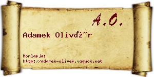 Adamek Olivér névjegykártya
