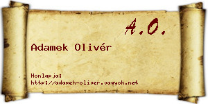Adamek Olivér névjegykártya